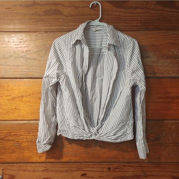 MAX STUDIO | Striped Button Down Top - Picture 3 of 5